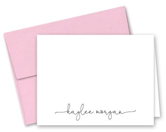 Personalized Folded Note Cards Stationery - Set of 10 with envelopes