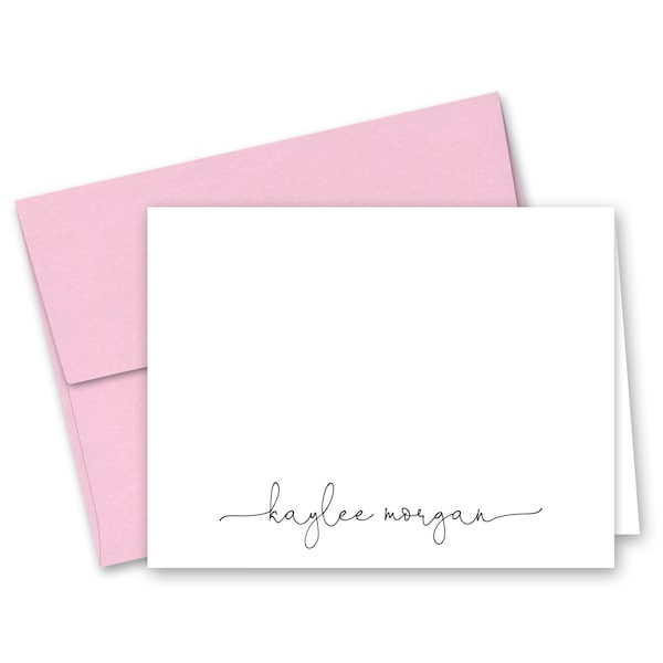 Personalized Folded Note Cards Stationery - Set of 10 with envelopes