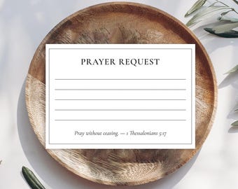 Minimalist Border Prayer Request Cards (Instant Digital Download)