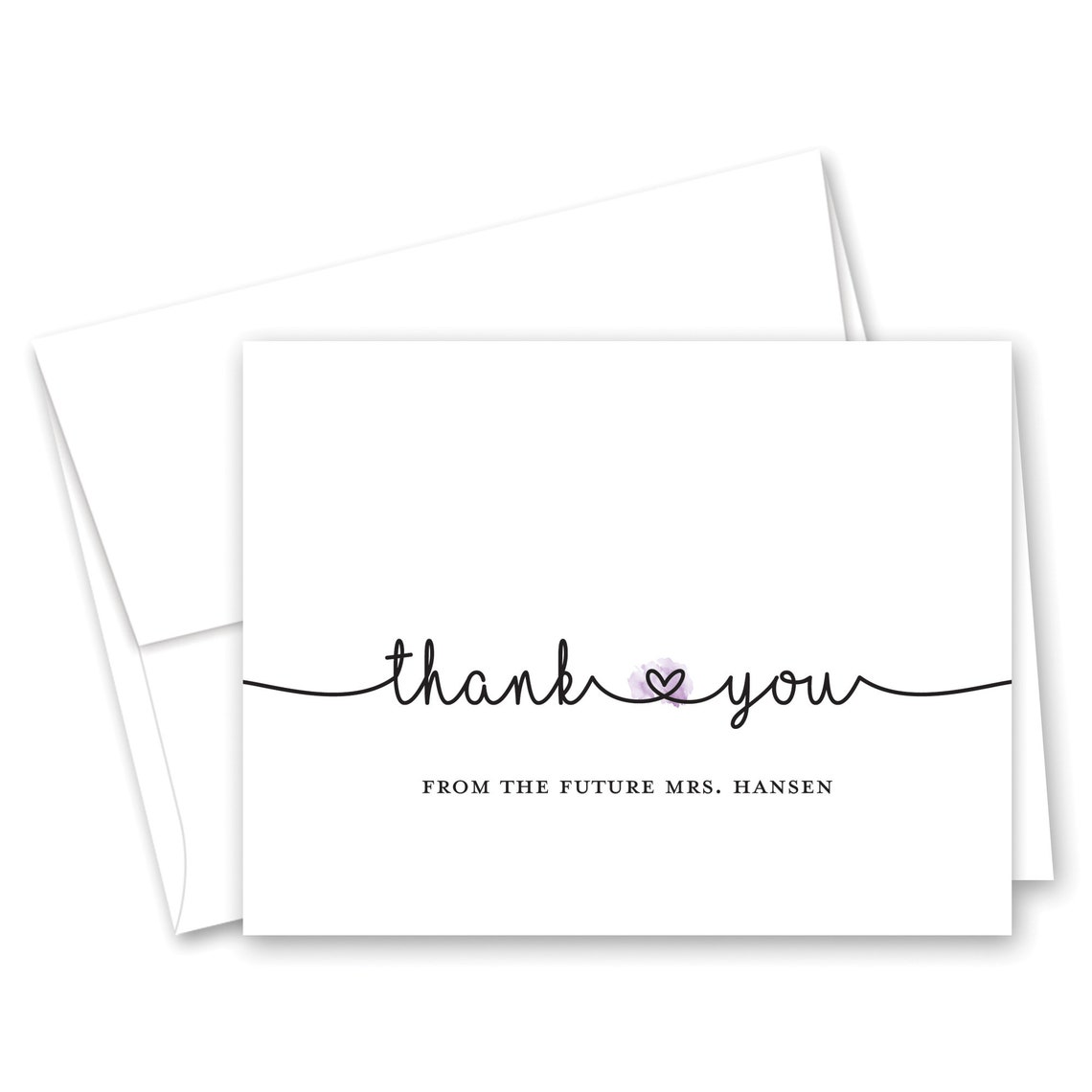 Pink Heart Bridal Shower Thank You Cards Bridesmaid Thank You Etsy