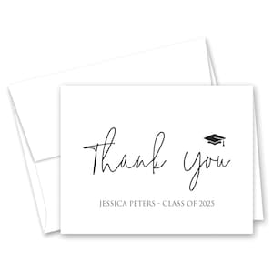 Personalized Graduation Thank You Cards - Set of 12  with envelopes (854)