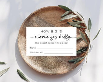 Digital Minimalist How Big is Mommy's Belly Game Cards - DIRECT DOWNLOADEN