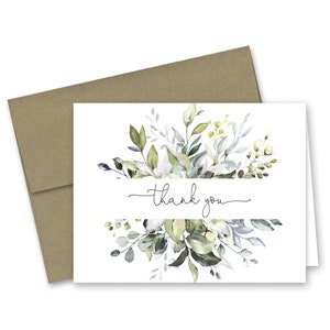 Eucalyptus Greenery Thank You Cards - Set of 12 with envelopes - 860