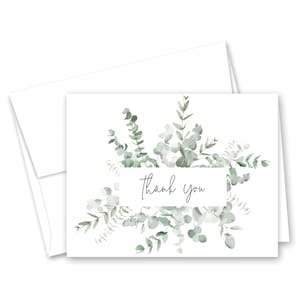 Eucalyptus Foliage Thank You Cards - Set of 12 with envelopes - 202