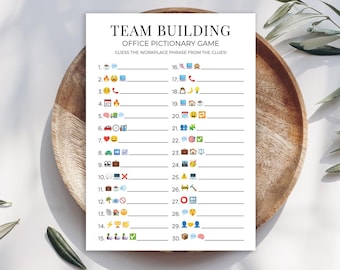 Team Building Emoji Pictionary Game, Printable Office Party Game - Digital Download