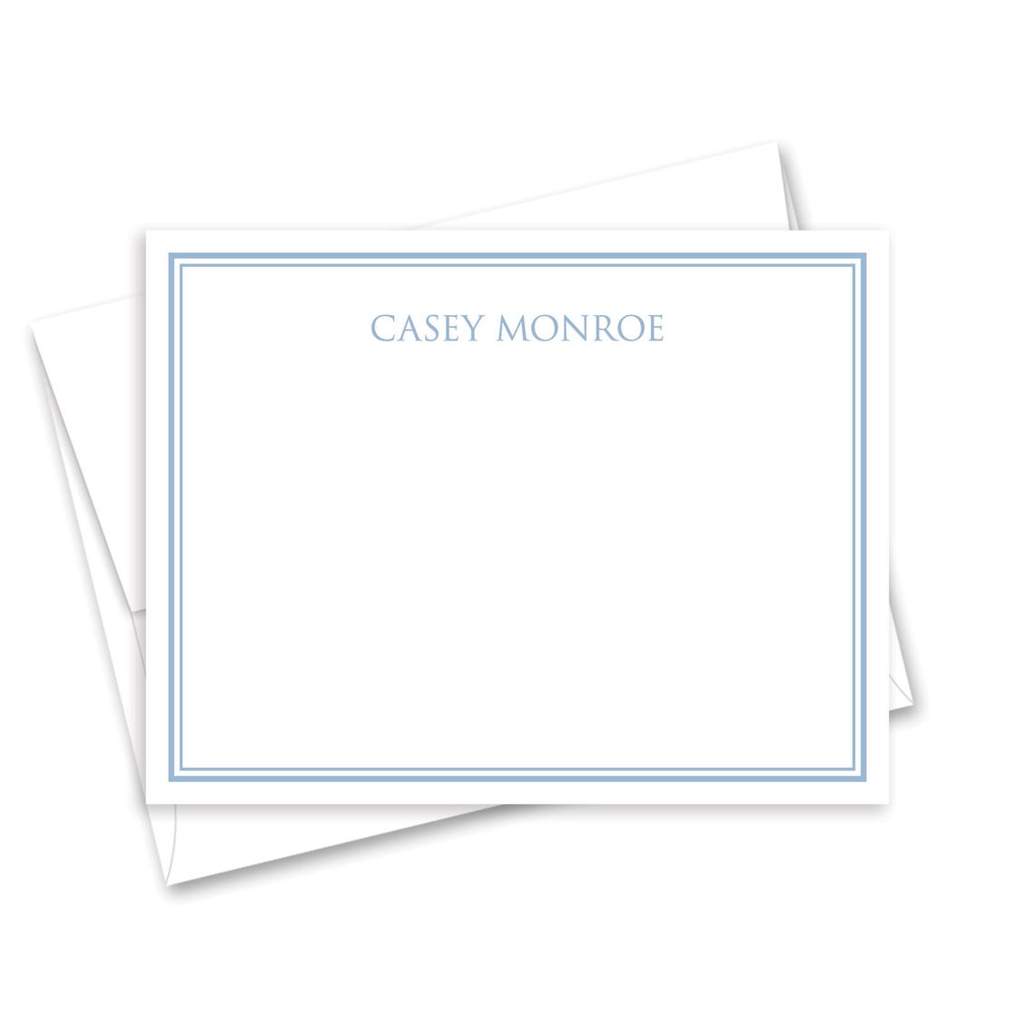 Minimalist Double Border Personalized Flat Note Cards - Set of 12 - Etsy