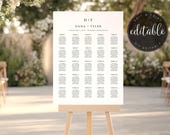 Minimalist Wedding Seating Chart Poster for 25 Tables (EDITABLE ON TEMPLETT) - Digital Download