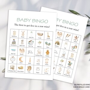 Gender Neutral Picture Bingo For Baby Shower