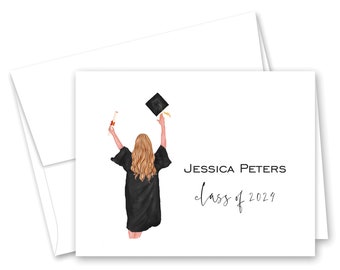 Personalized Graduation Thank You Cards - Set of 12 with envelopes - 850