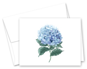 Tarjetas de notas de hortensias azules - Juego de 12 con sobres - 242