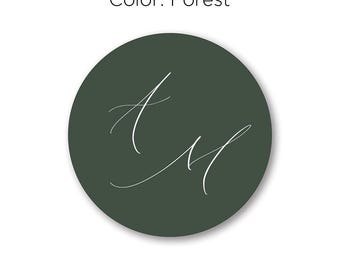 Personalize Wedding Monogram Sticker - Wedding Favor Stickers