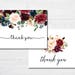 Elegant Floral Thank You Cards - Rustic Country Bridal Shower Thank You Cards -Pink, Navy or Burgundy - Set of 24 with envelopes
