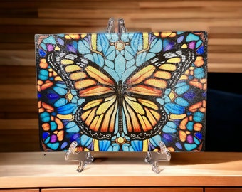 Butterfly Faux Stained Glass Cutting Board