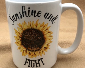 Sunflower Skull Mug