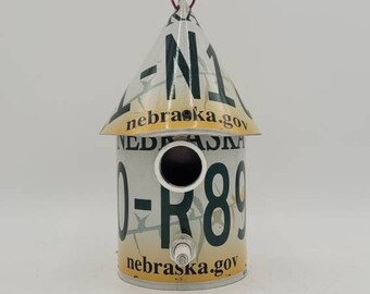 Nebraska license plate birdhouse