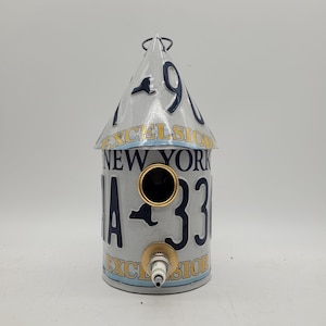 New York license plate birdhouse