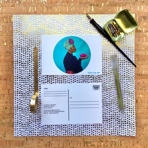 Woman Empowerment Fine Art Postcard Set of 4 “Inspired by India Black Girl Magic
