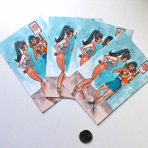 Fine Art Postcard Set of 4, Postcards for Teens and Young Adults &quot;Grown Girls&quot; Postcard Set by Tomisha Lovely-Allen