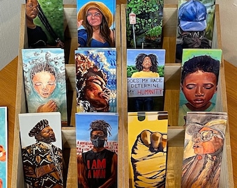 2” X 6” Fine Art Bookmarks Double-Sided and Sets on Heavy Glossy Cardstock Printed on Both Sides 12 Designs of works by Tomisha Lovely-Allen