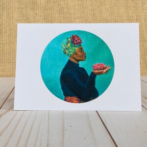 African American Art, Fine Art Blank Note card 4.5” x 6.25” Inspired by India by Tomisha Lovely-Allen