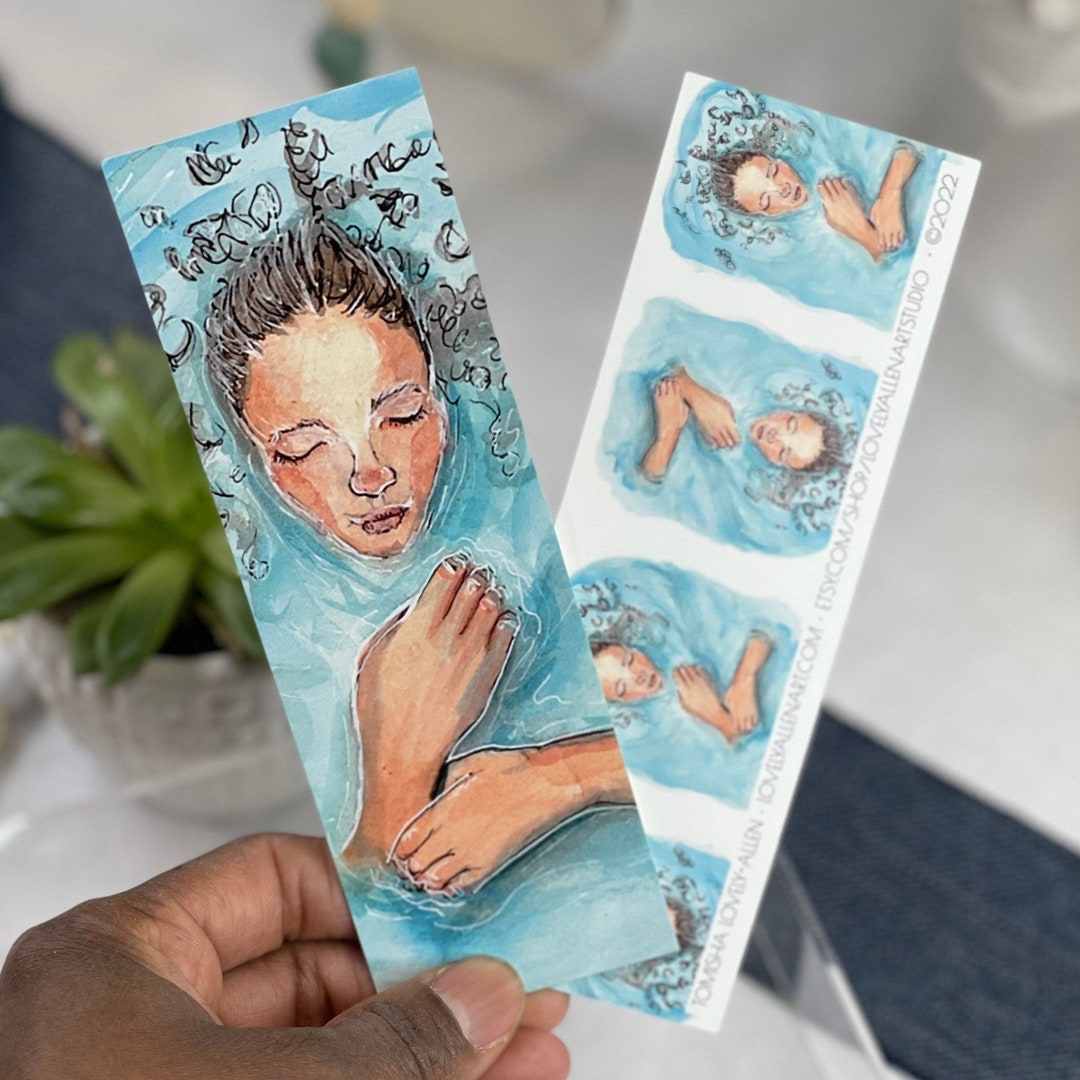 2 X 6 African American Woman Fine Art Bookmarks on Heavy Glossy