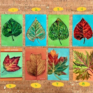 Autumn/Fall Leaf Art, Fall/Autumn Postcard Pen pal Sets postcards by Tomisha Lovely-Allen.