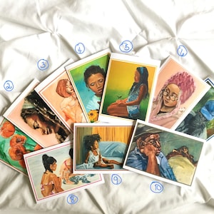 Fine Art Figure Blank Note Card, Beauty in Waiting 4.5&quot; x 6.25&quot;  by Tomisha Lovely-Allen African American Art