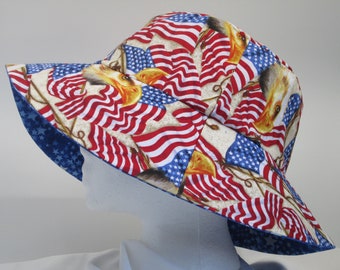 Bucket Hat 25" XX Large hat, American Flag, American Eagle, 4th of July, Olympics 2024, hat for big heads, 2XL bucket hat, reversible hat