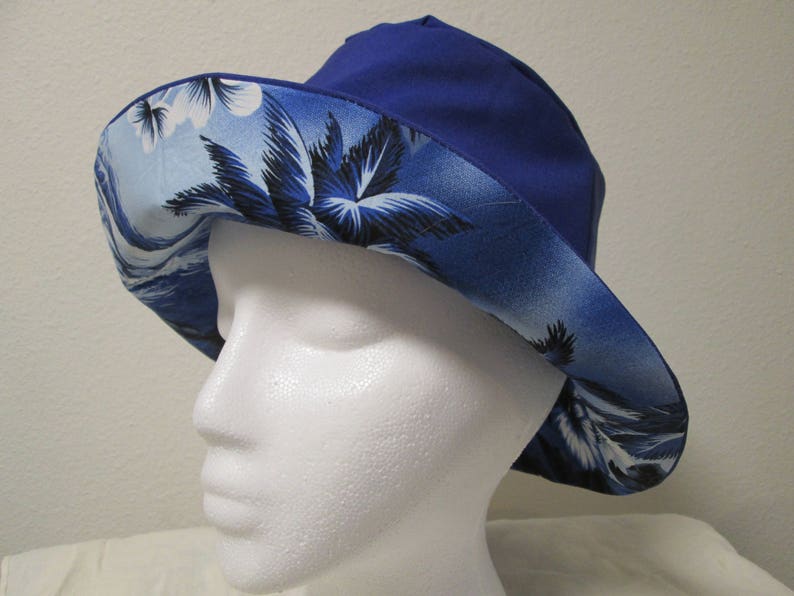 Bucket Hat 21 small reversible Blue Hawaiian Tropical Etsy