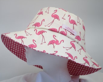 Bucket Hat 25" XX Large hat, Pink Flamingo hat, Flamingo, 2XL reversible hat, hat for big heads, 2XL bucket hat, 2XL Sun Hat, Tropical birds