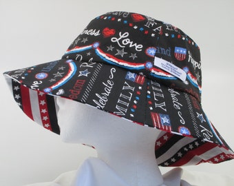 Bucket Hat 25" XX Large hat, 4th of July, Olympics 2024, Paris Olympics, hat for big heads, 2XL bucket hat, reversible hat, 4th of July hat