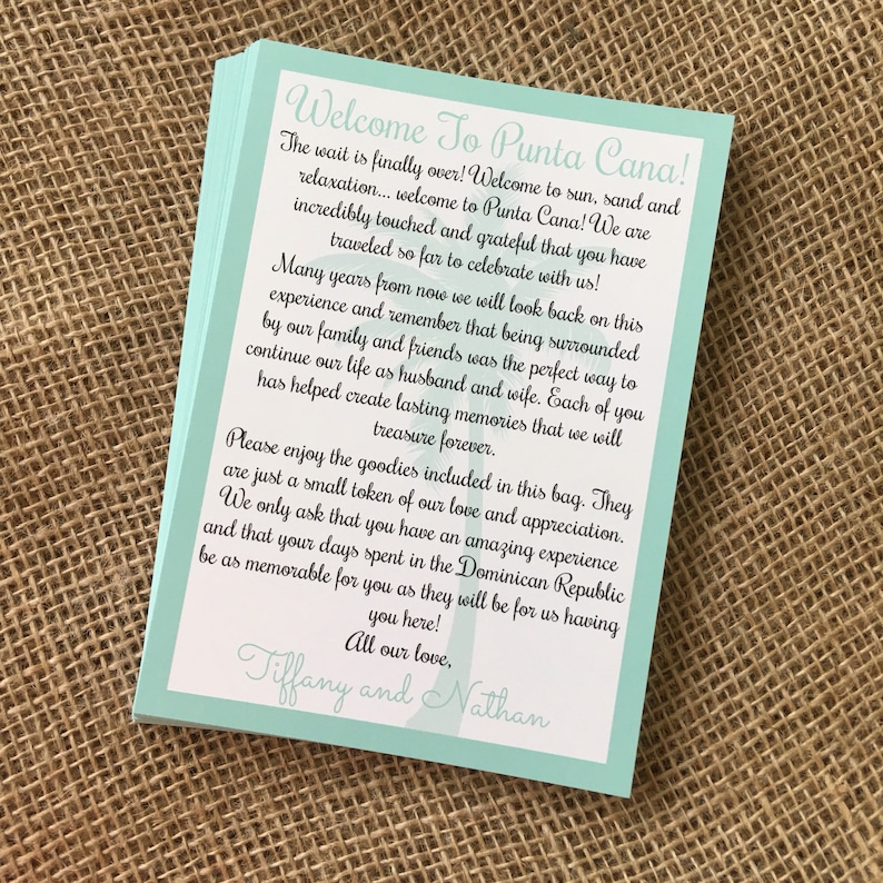 Wedding Tropical Welcome Letter Wedding Welcome Destination Wedding Welcome Welcome Letter Welcome Note Beach Wedding Welcome Letter
