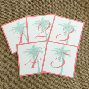 Destination Wedding Table Numbers, Wedding Table Numbers, Printed Table Numbers, Beach Theme Table Numbers, Tropical Wedding Table Number
