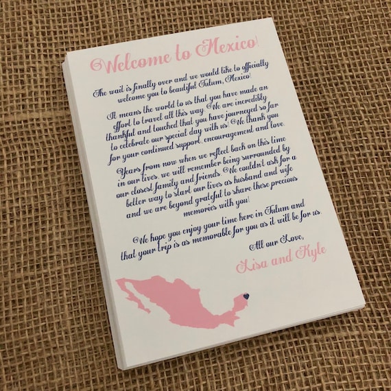 Wedding Welcome Letter Destination Wedding Welcome Letter Etsy