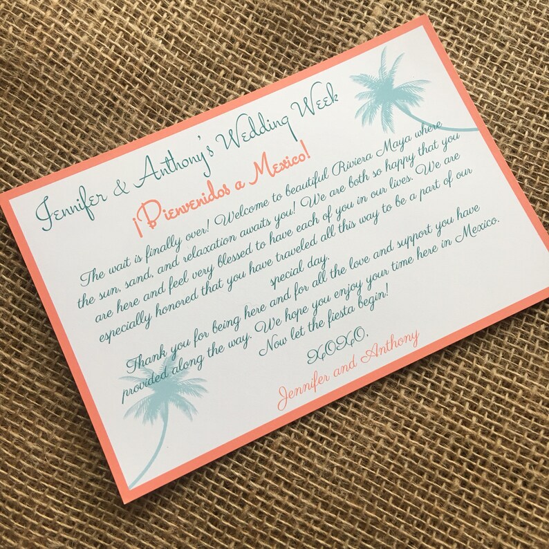 Tropical Wedding Welcome Destination Wedding Welcome Letter Beach Wedding Welcome Letter Wedding Welcome Letter Wedding Welcome