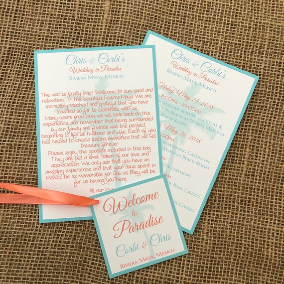 Personalized Wedding Welcome Letter Wedding Itinerary Etsy