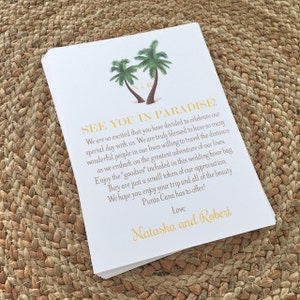 Wedding Welcome Letters, Palm Tree Welcome Letter, Destination Wedding Welcome, Beach Wedding Welcome Note, Customized Welcome Letter image 1