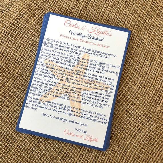 Wedding Welcome Letter Destination Wedding Welcome Letter Etsy