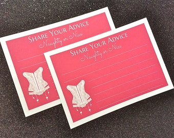 Share Your Advice, Naughty or Nice Cards, Bachelorette Party, Bachelorette Party Game, Bridal Shower, bridal Shower Game, Bachelorette Cards