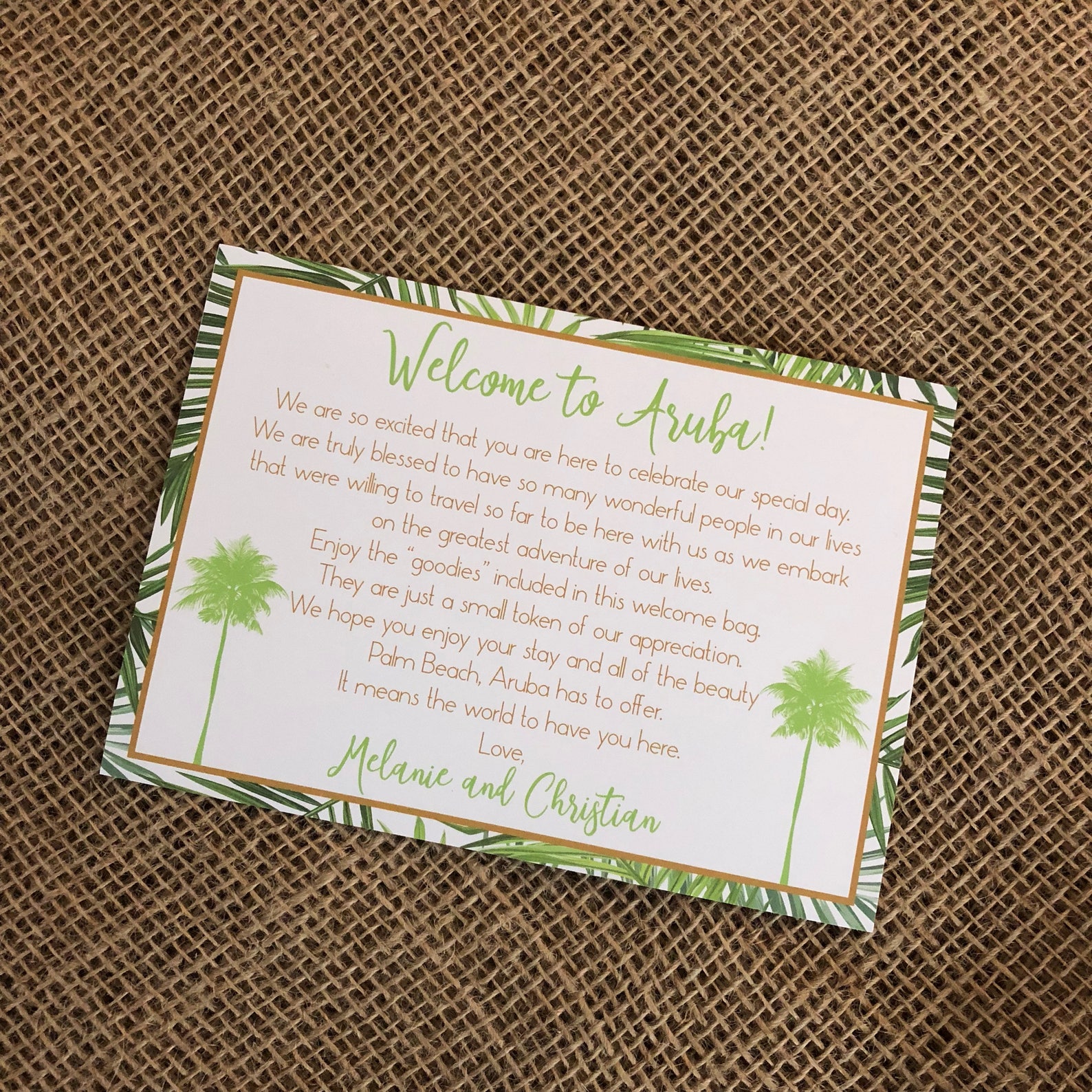 Destination Wedding Welcome Letter Welcome Note Etsy