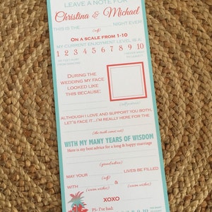 Wedding Mad Libs, Mad Libs, Beach Wedding, Destination Wedding, Mad Libs Card, Mad Libs Wedding, Mad Libs Bridal Shower, Wedding Guestbook