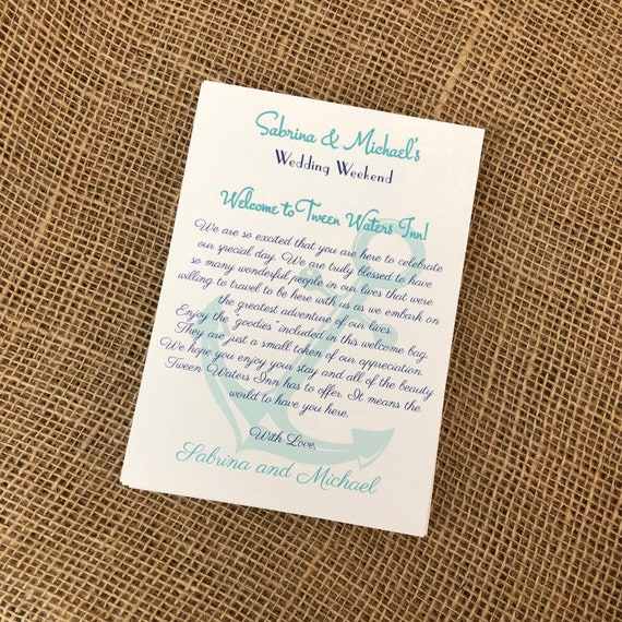 Nautical Welcome Letter Destination Wedding Welcome Letter Etsy