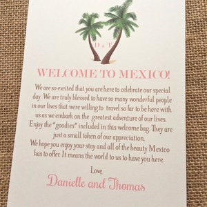 Wedding Welcome Letters, Palm Tree Welcome Letter, Destination Wedding Welcome, Beach Wedding Welcome Note, Customized Welcome Letter image 2