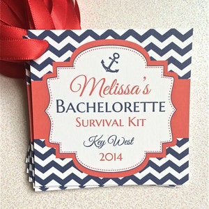 Bachelorette Party Survival Kit Tags, Personalized Bachelorette Party, Bridal Party Gift, Birthday Weekend Tags, 21st Birthday Tags image 3