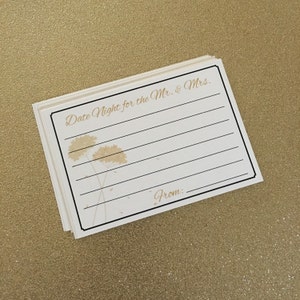 Tarjetas de boda, fecha de la noche tarjetas, fecha noche para el señor & mrs. tarjetas, ducha nupcial, juegos de ducha de novia, juegos de ducha de pareja, ideas de boda