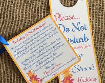 Destination Wedding Welcome Bag Tag, Beach Wedding Door Hanger, Wedding Welcome Bag Tag, Door Hanger Wedding, Wedding Welcome Combo