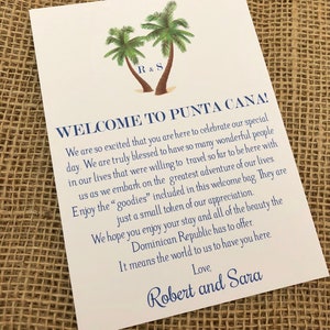 Wedding Welcome Letters, Palm Tree Welcome Letter, Destination Wedding Welcome, Beach Wedding Welcome Note, Customized Welcome Letter image 4