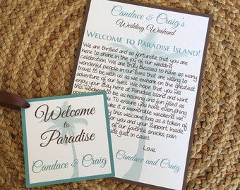 Destination Wedding Welcome Bag Tag, Wedding Welcome Letter, Beach Wedding Welcome, Welcome Bag Tag, Welcome Letter, Hotel Welcome Bag