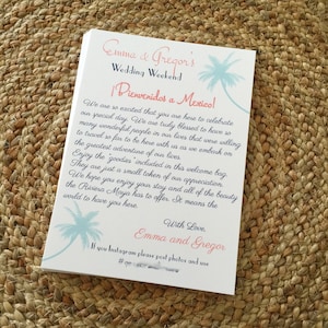 Wedding Welcome Letter, Destination Wedding Welcome Letter, Beach Wedding Welcome Letter, Welcome Letter, Tropical Wedding, Welcome Bags