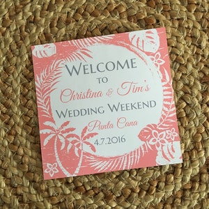 Wedding Welcome Bag Stickers, Welcome Bag Sticker, Destination Wedding Welcome, Beach Wedding Welcome, Wedding Labels, Welcome Labels